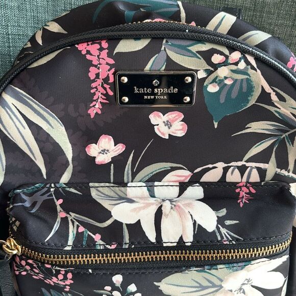 Kate Spade Wilson Road Botanical Small Bradley mini backpack floral black EUC! - Picture 4 of 12